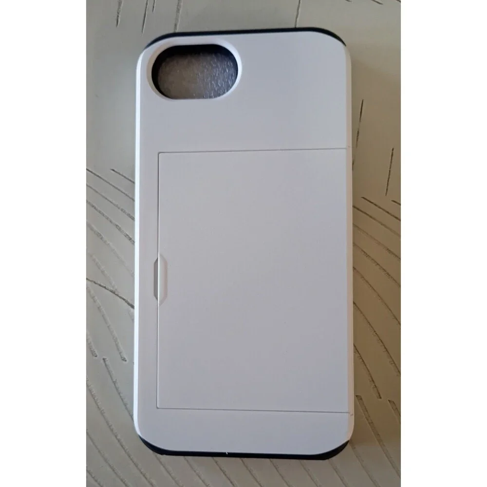 Nvolnoe White/Black Back Case for Apple iPhone 16E 2025 with Card Slot